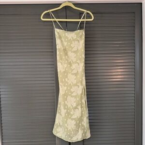 Rosedress Green Floral Cross Back Tie Dress